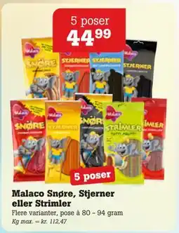 Poetzsch Padborg Malaco Snøre, Stjerner eller Strimler, DKK 44.99 tilbud