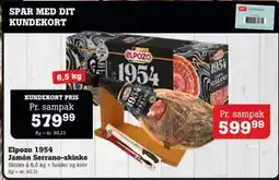Poetzsch Padborg Elpozo 1954 Jamón Serrano-skinke, DKK 599.99, Medlemspris tilbud