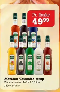 Poetzsch Padborg Mathieu Teisseire sirup, DKK 49.99 tilbud
