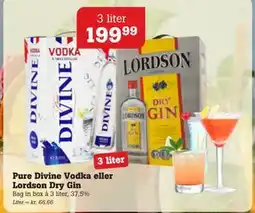 Poetzsch Padborg Pure Divine Vodka eller Lordson Dry Gin, DKK 199.99 tilbud