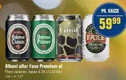 Otto Duborg Albani eller Faxe Premium øl, DKK 59.99 tilbud