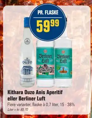 Otto Duborg Kithara Ouzo Anis Aperitif eller Berliner Luft, DKK 59.99 tilbud
