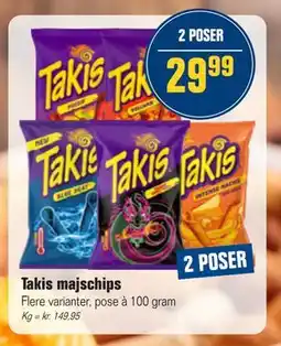 Otto Duborg Takis majschips, DKK 29.99 tilbud
