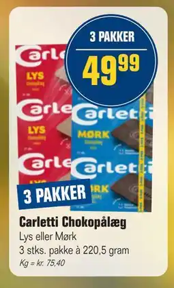Otto Duborg Carletti Chokopålæg, DKK 49.99 tilbud