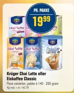 Otto Duborg Krüger Chai Latte eller Eiskaffee Classic, DKK 19.99 tilbud