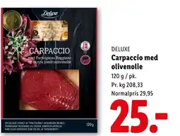Lidl Deluxe carpaccio med olivenolie tilbud