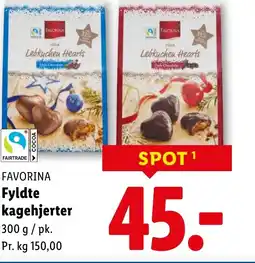 Lidl FAVORINA Fyldte kagehjerter tilbud