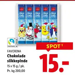 Lidl Favorina chokolade slikkepinde tilbud