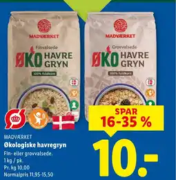 Lidl Madværket økologiske havregryn tilbud