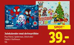 Lidl Julekalender med skriveartikler tilbud