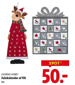 Lidl Livarno home® julekalender af filt stk. tilbud