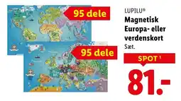 Lidl Lupilu magnetisk europa- eller verdenskort Sæt. tilbud