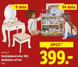 Lidl Lupilu sminkebord eller xxl dukkehus af træ Sæt. tilbud