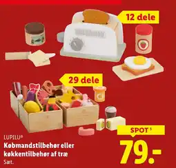 Lidl Lupilu købmandstilbehør eller køkkentilbehør af træ Sæt. tilbud