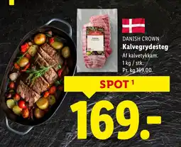Lidl DANISH CROWN Kalvegrydesteg tilbud