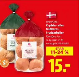 Lidl Madværket krydder- eller fuldkorns- krydderboller tilbud