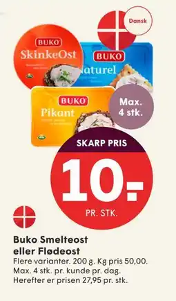 SPAR Buko Smelteost eller Flødeost, DKK 10 tilbud