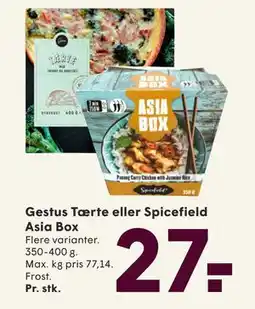 SPAR Gestus Tærte eller Spicefield Asia Box, DKK 27 tilbud