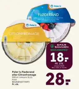 SPAR Polar Is Fløderand eller Citronfromage, DKK 28, App-pris tilbud