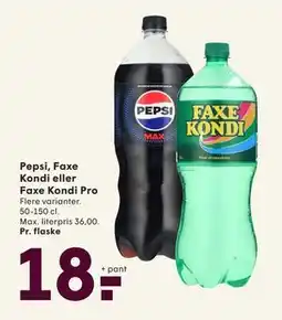 SPAR Pepsi, Faxe Kondi eller Faxe Kondi Pro, DKK 18 tilbud