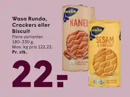 SPAR Wasa Runda, Crackers eller Biscuit, DKK 22 tilbud