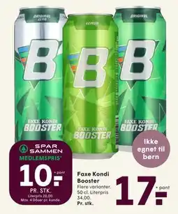 SPAR Faxe Kondi Booster, DKK 17, App-pris tilbud