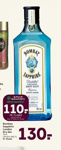 SPAR Bombay Sapphire London Dry Gin, DKK 130, App-pris tilbud