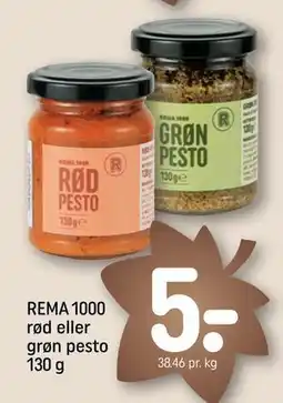 REMA 1000 REMA 1000 rød eller grøn pesto 130 g, DKK 5 tilbud