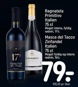 REMA 1000 Masca del Tacco Zinfandel Italien 75 cl, DKK 79 tilbud