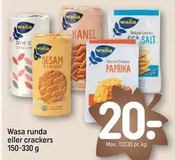 REMA 1000 Wasa runda eller crackers 150-330 g, DKK 20 tilbud