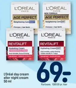 REMA 1000 L'Oréal day cream eller night cream 50 ml, DKK 69 tilbud