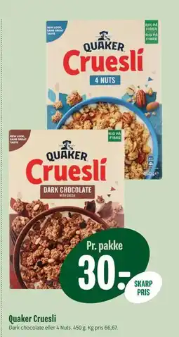 Min Købmand Quaker Cruesli, DKK 30 tilbud