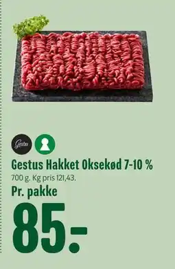 Min Købmand Gestus Hakket Oksekød 7-10 %, DKK 85 tilbud