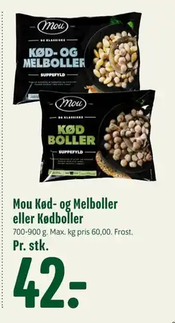 Min Købmand Mou Kød- og Melboller eller Kødboller, DKK 42 tilbud