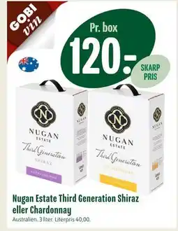 Min Købmand Nugan Estate Third Generation Shiraz eller Chardonnay, DKK 120 tilbud