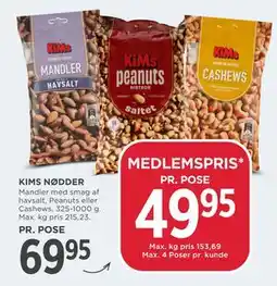 MENY KIMS NØDDER, DKK 69.95, App-pris tilbud
