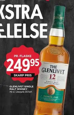 MENY GLENLIVET SINGLE MALT WHISKY, DKK 249.95 tilbud
