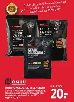 MENY OMHU ØKOLOGISK KNÆKBRØD, DKK 20 tilbud