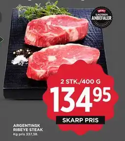 MENY ARGENTINSK RIBEYE STEAK, DKK 134.95 tilbud