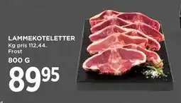 MENY LAMMEKOTELETTER, DKK 89.95 tilbud