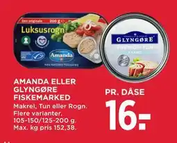 MENY AMANDA ELLER GLYNGØRE FISKEMARKED, DKK 16 tilbud