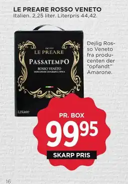 MENY LE PREARE ROSSO VENETO, DKK 99.95 tilbud