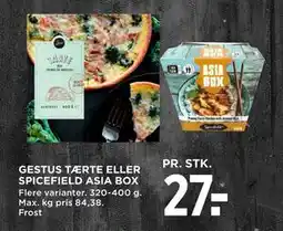MENY GESTUS TÆRTE ELLER SPICEFIELD ASIA BOX, DKK 27 tilbud