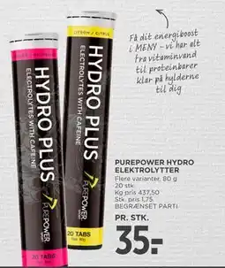 MENY PUREPOWER HYDRO ELEKTROLYTTER, DKK 35 tilbud