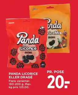 MENY PANDA LICORICE ELLER DRAGÉ, DKK 20 tilbud
