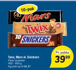 Fakta Tyskland Twix, Mars el. Snickers tilbud