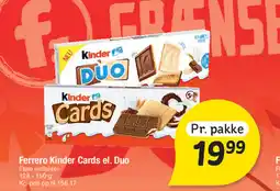 Fakta Tyskland Ferrero Kinder Cards el. Duo tilbud
