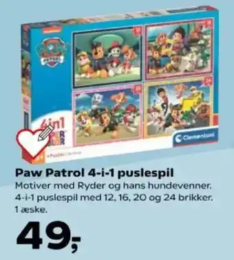 Kvickly Paw Patrol 4-i-1 puslespil tilbud