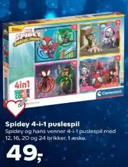 Kvickly Spidey 4-i-1 puslespil tilbud