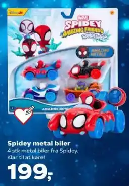 Kvickly Spidey metal biler tilbud